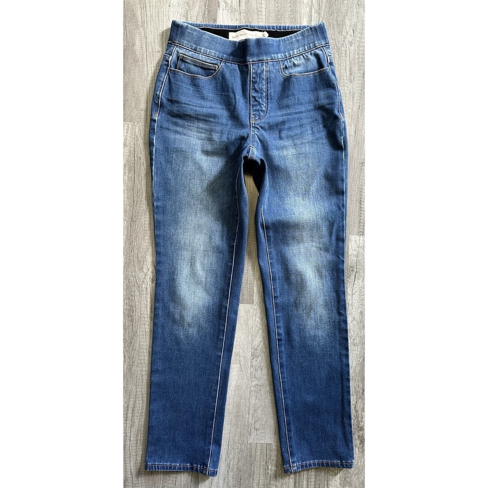 Soft Surroundings Jeans Womens‎ PXS Petite Pull On Blue Stretch Shaping Mid Rise